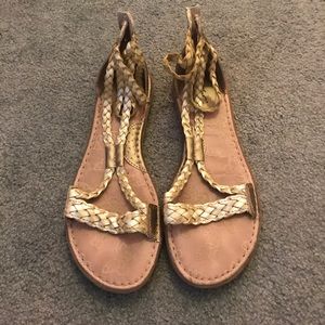 gold sandals